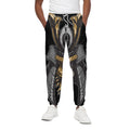 Black Samurai Skull Print Cotton Sweatpants
