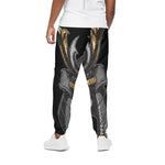 Black Samurai Skull Print Cotton Pants