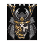 Black Samurai Skull Print Curtain
