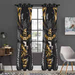 Black Samurai Skull Print Curtain