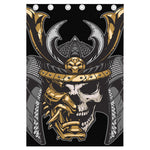 Black Samurai Skull Print Curtain