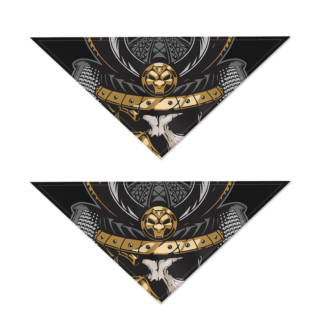 Black Samurai Skull Print Dog Bandana