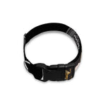 Black Samurai Skull Print Dog Collar
