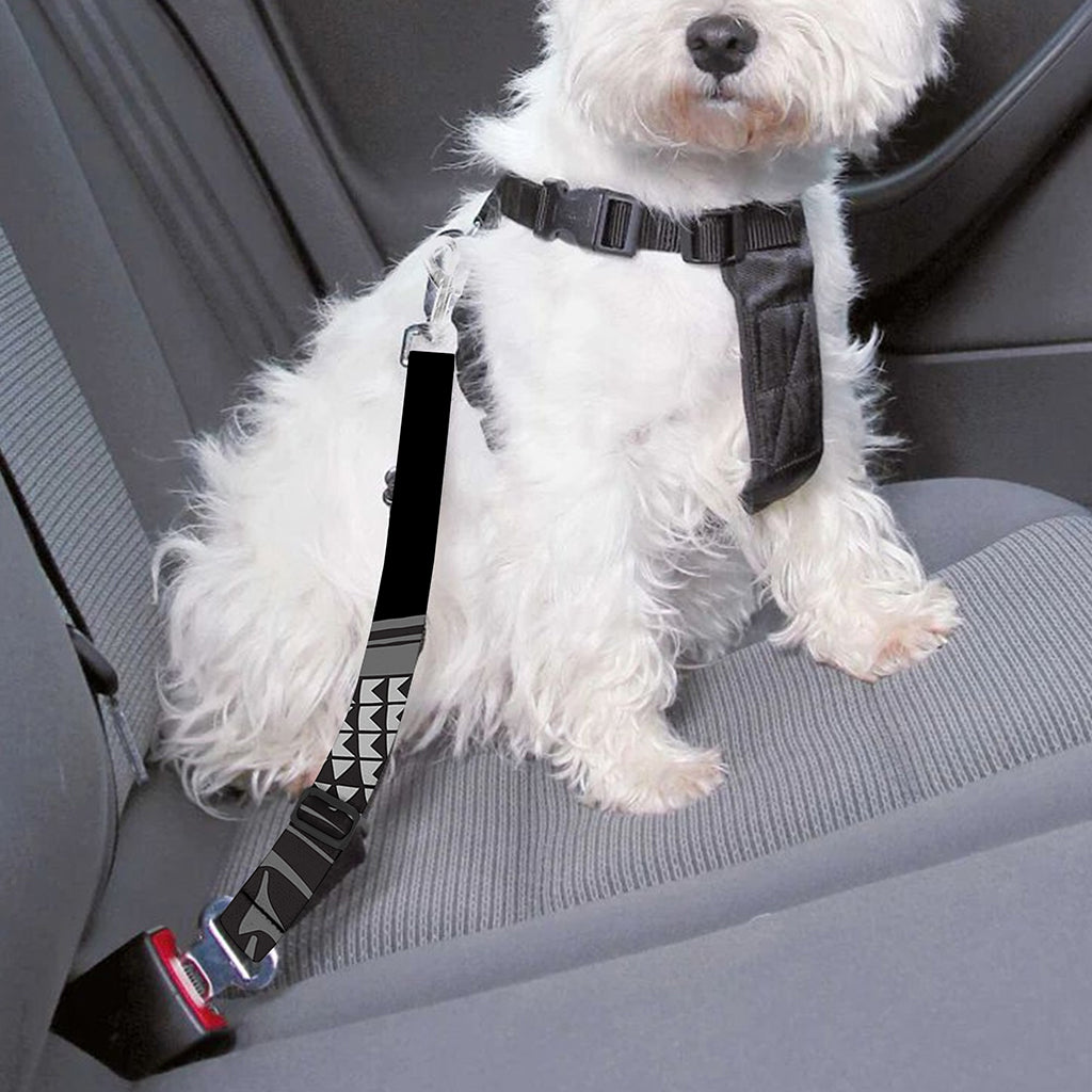 Black Samurai Skull Print Dog Seat Belt