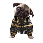 Black Samurai Skull Print Dog Zip Up Jacket