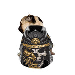 Black Samurai Skull Print Dog Zip Up Jacket