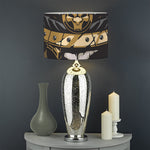 Black Samurai Skull Print Drum Lamp Shade