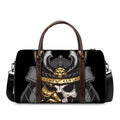Black Samurai Skull Print Duffel Bag