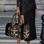 Black Samurai Skull Print Duffle Bag
