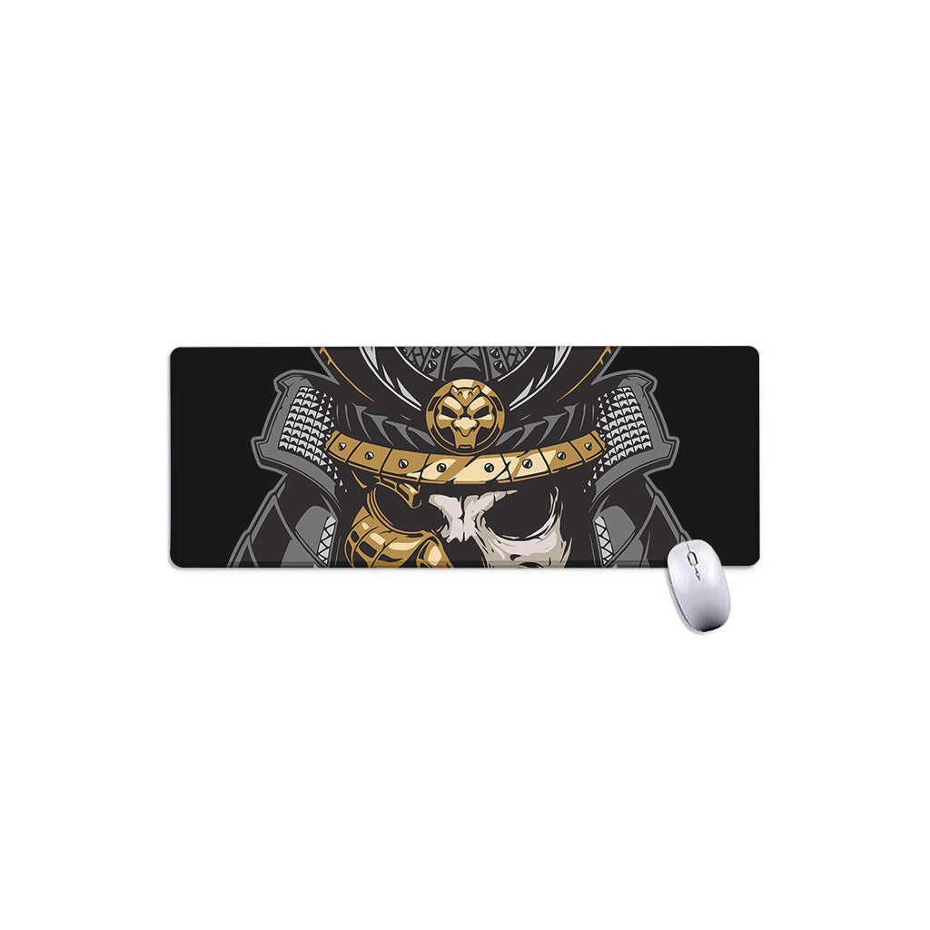 Black Samurai Skull Print Extended Mouse Pad
