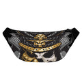 Black Samurai Skull Print Fanny Pack