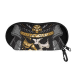 Black Samurai Skull Print Glasses Case