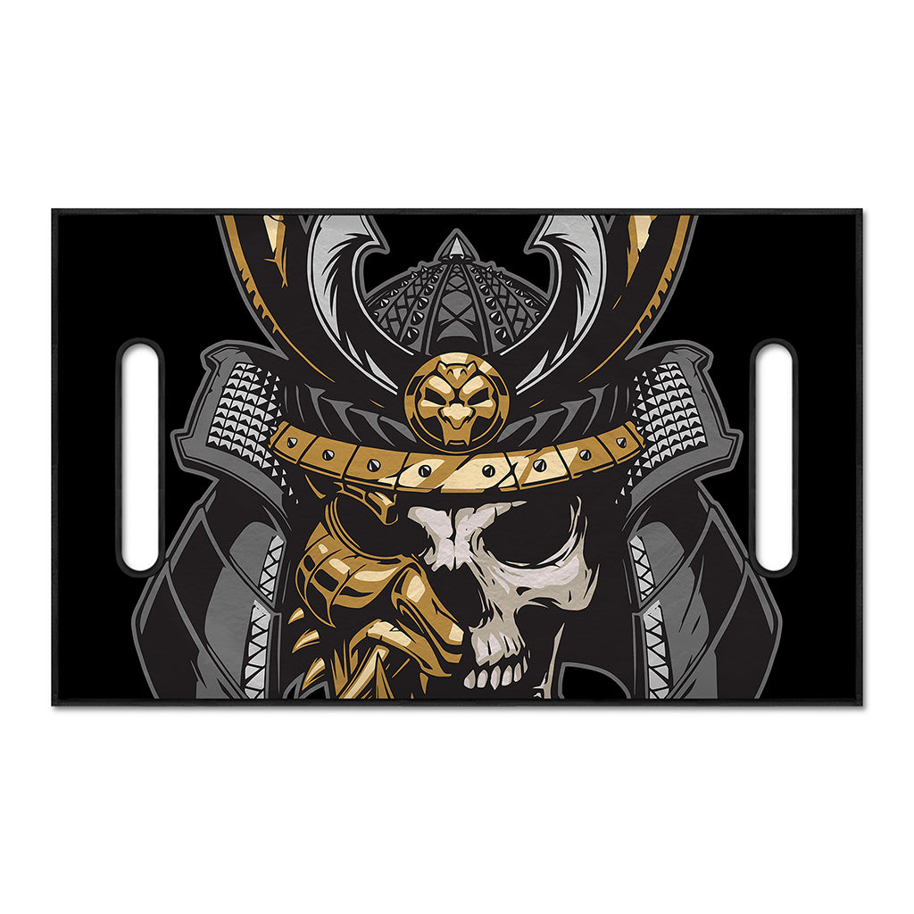 Black Samurai Skull Print Golf Cart Seat Cover