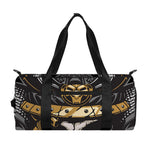 Black Samurai Skull Print Gym Bag