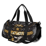 Black Samurai Skull Print Gym Bag