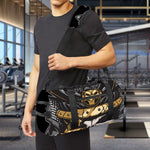 Black Samurai Skull Print Gym Bag