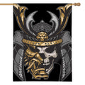 Black Samurai Skull Print House Flag