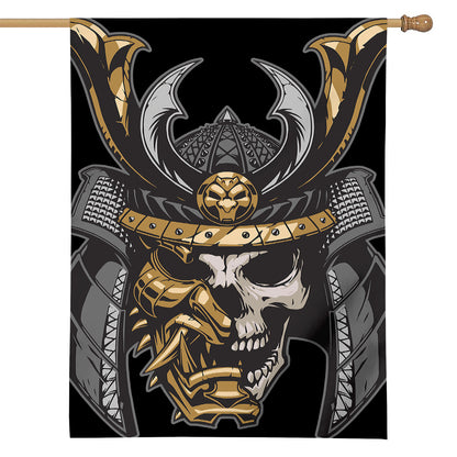 Black Samurai Skull Print House Flag