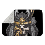 Black Samurai Skull Print Indoor Door Mat