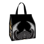 Black Samurai Skull Print Insulated Lunch Tote