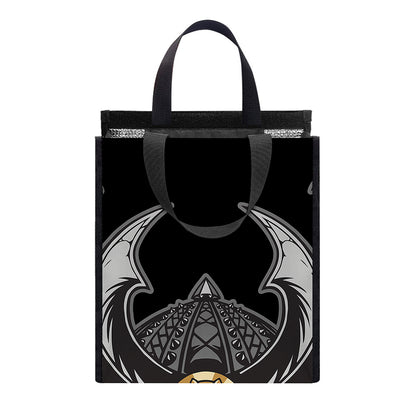 Black Samurai Skull Print Insulated Lunch Tote