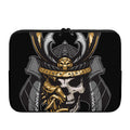 Black Samurai Skull Print Laptop Sleeve