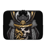 Black Samurai Skull Print Laptop Sleeve