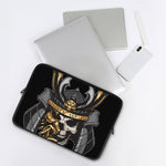 Black Samurai Skull Print Laptop Sleeve
