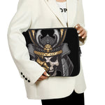 Black Samurai Skull Print Laptop Sleeve