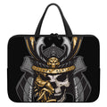 Black Samurai Skull Print Laptop Sleeve With Handle