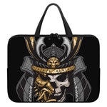 Black Samurai Skull Print Laptop Sleeve With Handle
