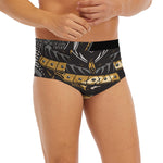 Black Samurai Skull Print Men's Briefs