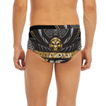 Black Samurai Skull Print Men's Briefs