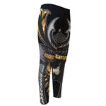 Black Samurai Skull Print Men's Compression Pants