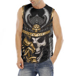 Black Samurai Skull Print Men's Fitness Tank Top