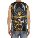Black Samurai Skull Print Men's Fitness Tank Top