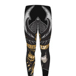 Black Samurai Skull Print Men's leggings