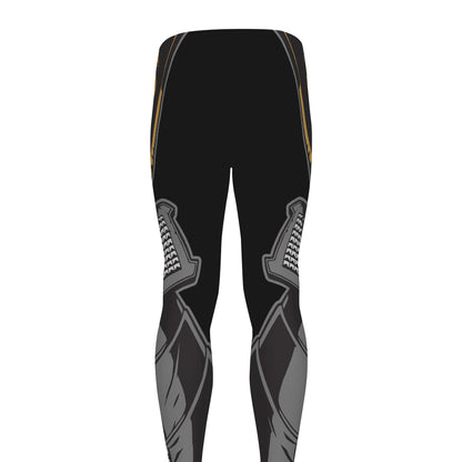 Black Samurai Skull Print Men's leggings