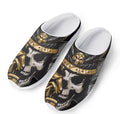 Black Samurai Skull Print Mesh Casual Shoes