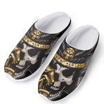 Black Samurai Skull Print Mesh Casual Shoes
