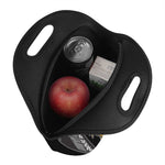 Black Samurai Skull Print Neoprene Lunch Bag