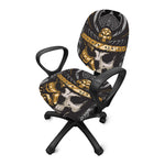 Black Samurai Skull Print Office Chair Cover