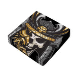 Black Samurai Skull Print Outdoor Seat Cushion Cover