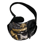 Black Samurai Skull Print Pet Sling Carrier