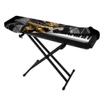 Black Samurai Skull Print Piano Keyboard Cover