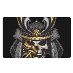 Black Samurai Skull Print Polyester Doormat
