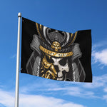 Black Samurai Skull Print Polyester Flag