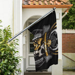Black Samurai Skull Print Polyester Flag