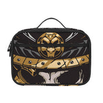 Black Samurai Skull Print Portable Lunch Bag