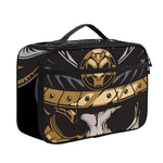 Black Samurai Skull Print Portable Lunch Bag